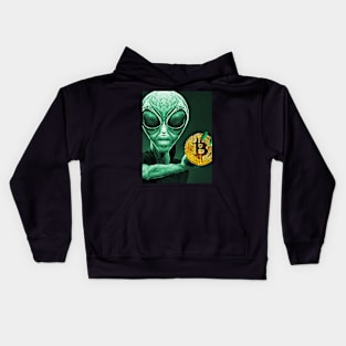 Alien Bitcoin Cryptocurrency NFT Collector Kids Hoodie